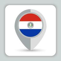 paraguay bandera alfiler mapa icono vector