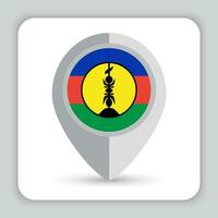 New Caledonia Flag Pin Map Icon vector