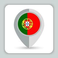 Portugal bandera alfiler mapa icono vector