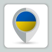 Ukraine Flag Pin Map Icon vector