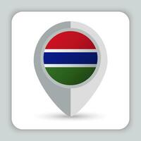 Gambia bandera alfiler mapa icono vector