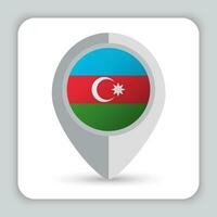 Azerbaijan Flag Pin Map Icon vector