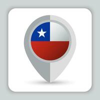 Chile bandera alfiler mapa icono vector
