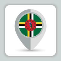 Dominica Flag Pin Map Icon vector