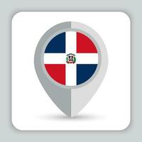 Dominican Republic Flag Pin Map Icon vector