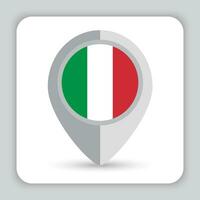 Italy Flag Pin Map Icon vector