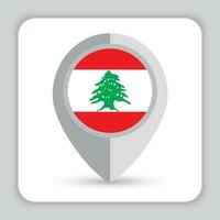 Líbano bandera alfiler mapa icono vector