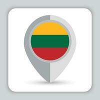 Lithuania Flag Pin Map Icon vector