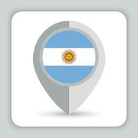 argentina bandera alfiler mapa icono vector