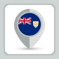 Anguilla Flag Pin Map Icon vector