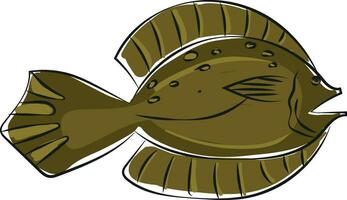 Clipart of a winter flounder fishPseudopleuronectes americanus vector or color illustration