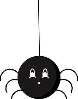 Image of black spider, vector or color illustration.