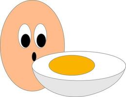 Boiled egg , vector or color illustration