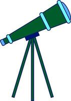 Clipart of the telescope isolated on white background viewed from the side, vector or color illustration