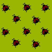 A regular pattern of dome-shaped red ladybugs, vector or color illustration