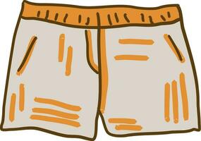 Orange shorts, illustration, vector on white background.