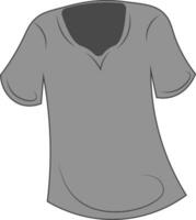 A round neck unisex t-shirt of grey color is ready to be picked by someone vector color drawing or illustration