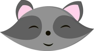 Cartoon of the face of a raccoon smiling vector or color illustration