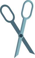 An upside down blue-colored scissorsOpen scissor upside down vector or color illustration