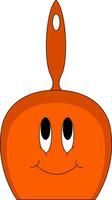 A smiling red-colored cartoon scoop vector or color illustration