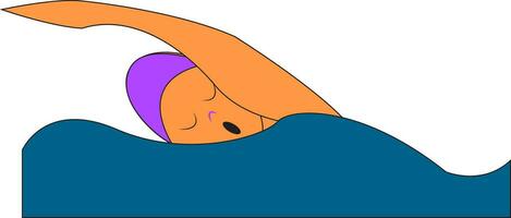 Clipart of a swimmer in a purple-colored swimming suit vector or color illustration