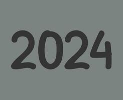 2024 Happy New Year Abstract Gray Graphic Design Vector Logo Symbol Illustration