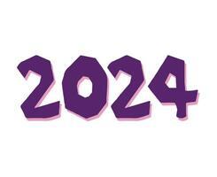 2024 contento nuevo año resumen púrpura gráfico diseño vector logo símbolo ilustración