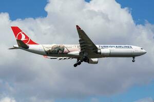 Turkish Airlines special livery Airbus A330-300 TC-JOG passenger plane landing at Istanbul Ataturk Airport photo