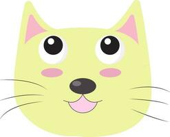 A yellow-colored happy cat vector or color illustration