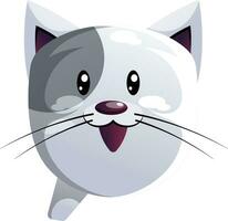 contento gris dibujos animados gato vector ilustración en blanco antecedentes