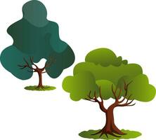 Couple of green trees vector illustration on white background