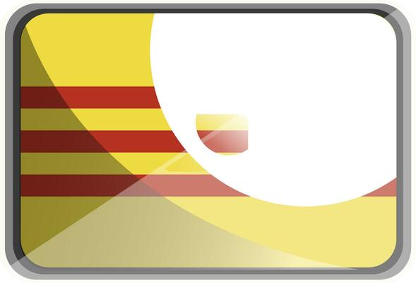 Vector illustration of South Vietnam flag on white background.