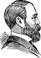 Sir Charles Dilke, vintage illustration vector