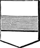 Shield Showing Fess may be more than one bar in an escutcheon, vintage engraving. vector