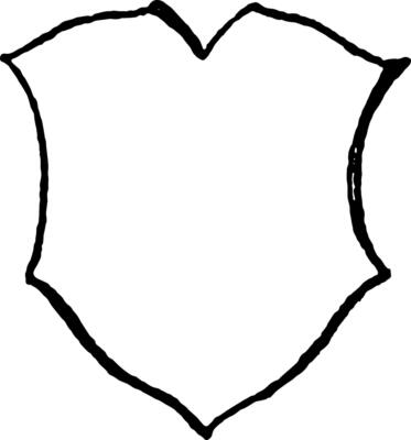 Renaissance Shield shape of a shield or escutcheon, vintage engraving.