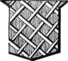 Fretty Ordinary is covered with lines crossing each other diagonally, vintage engraving. vector