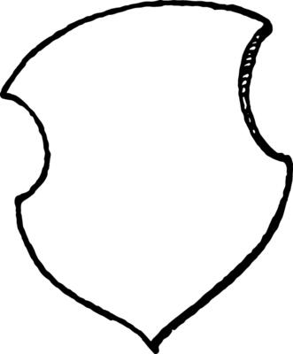 Tilting Shield are forms the main or focal element in an achievement of arms, vintage engraving.
