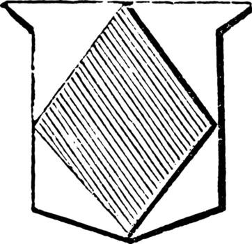 Lozenge Ordinary is formed by four equal and parallel lines but not rectangular, vintage engraving. vector