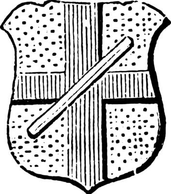 Baton Abatement is generally used as an abatement in coats of arms, vintage engraving.