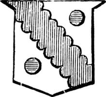 Bend Invected is a line formed with small semicircle, vintage engraving. vector