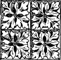 gótico arquitectura pañal ornamento, el decimocuarto siglo, Clásico grabado. vector