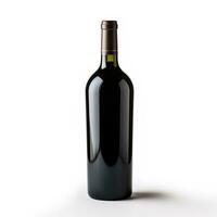 AI generated A bottle of Petit Verdot wine side view isolated on white background photo