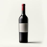 AI generated A bottle of Petit Verdot wine side view isolated on white background photo