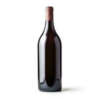 ai generado un botella de petit verdot vino lado ver aislado en blanco antecedentes foto