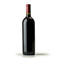 AI generated A bottle of Petit Verdot wine side view isolated on white background photo