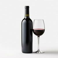 AI generated A bottle of Petit Verdot wine side view isolated on white background photo
