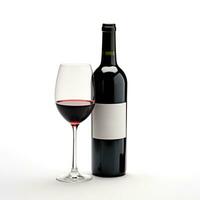 AI generated A bottle of Petit Verdot wine side view isolated on white background photo