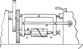 Spiral Turning Device, vintage illustration. vector