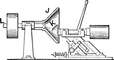 Friction Coupling for Various Speed Adjustment, vintage illustration. vector