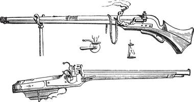 Arquebus or Hook tube vintage engraving vector